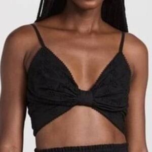NWT Hill House Celine Eyelet Top Black